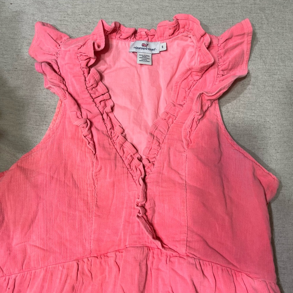 Vineyard Vines Pink Ruffled dress